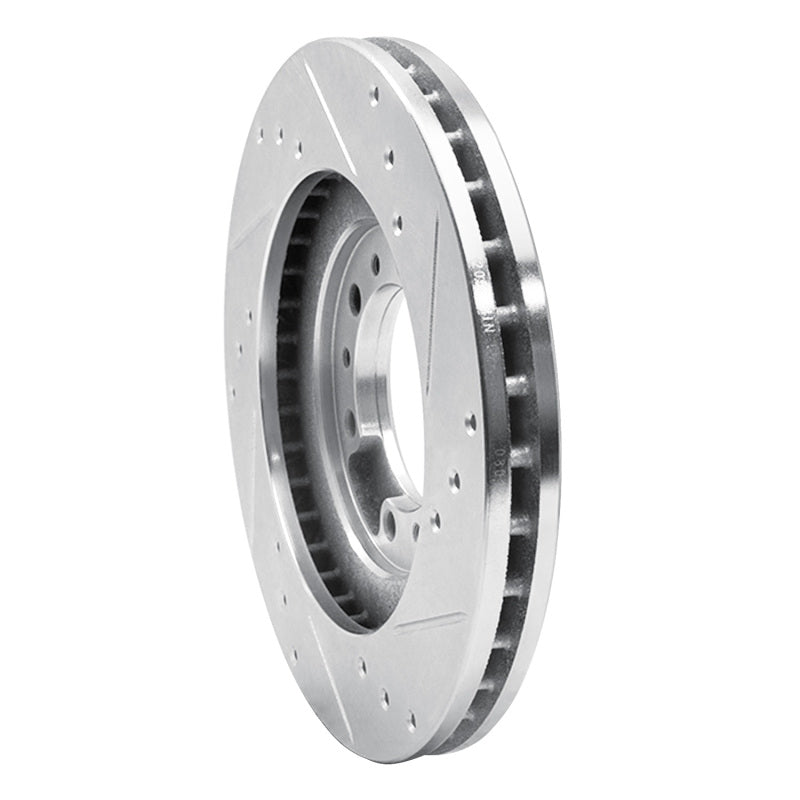 R1 Concepts R1 94-00 Mitsubishi Montero Front Left Drilled & Slotted Silver Brake Rotor