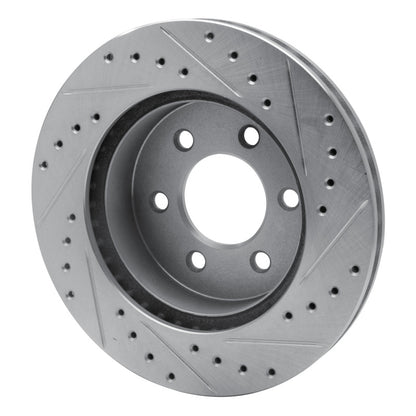 R1 Concepts R1 97-02 Dodge Dakota 4WD Front Left Drilled & Slotted Silver Brake Rotor