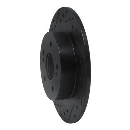 R1 Concepts R1 1984-1988 Nissan 200SX Rear Left Drilled & Slotted Black Brake Rotor
