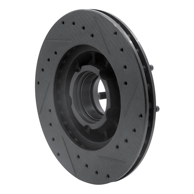 R1 Concepts R1 90-94 Ford Explorer Front Left Drilled & Slotted Black Brake Rotor