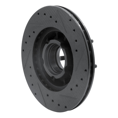 R1 Concepts R1 90-94 Ford Explorer Front Left Drilled & Slotted Black Brake Rotor