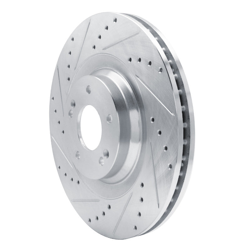 R1 Concepts R1 19-22 Hyundai Veloster N Front Left Drilled & Slotted Silver Brake Rotor