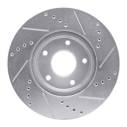 R1 Concepts R1 02-17 Infiniti Q45 Front Left Drilled & Slotted Silver Brake Rotor