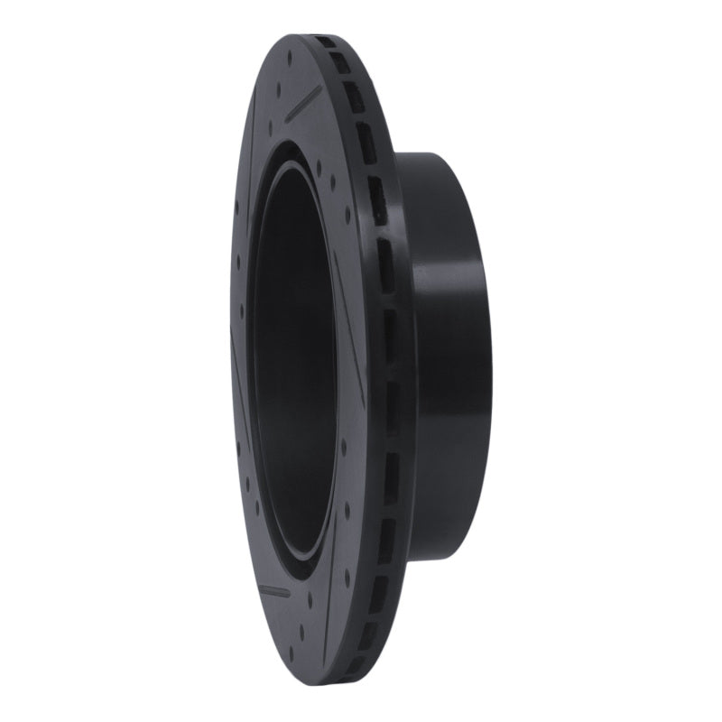 R1 Concepts R1 92-96 Mitsubishi DIAMANTE Rear Right Drilled & Slotted Black Brake Rotor