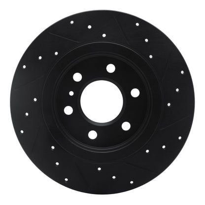 R1 Concepts R1 06-09 Buick Terraza Rear Left Drilled & Slotted Black Brake Rotor