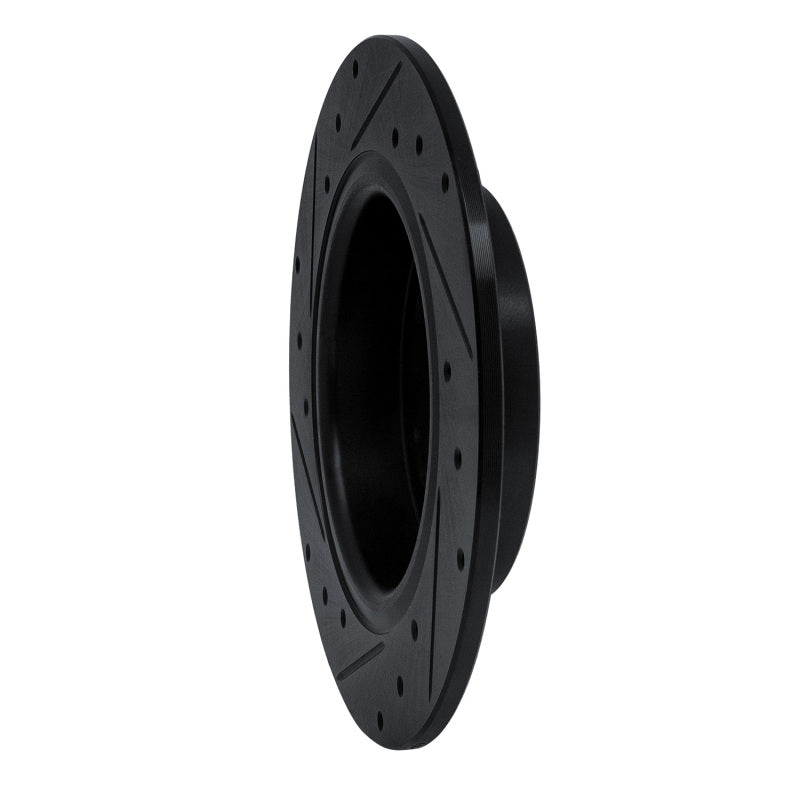 R1 Concepts R1 16-16 Honda CR-Z Rear Right Drilled & Slotted Black Brake Rotor