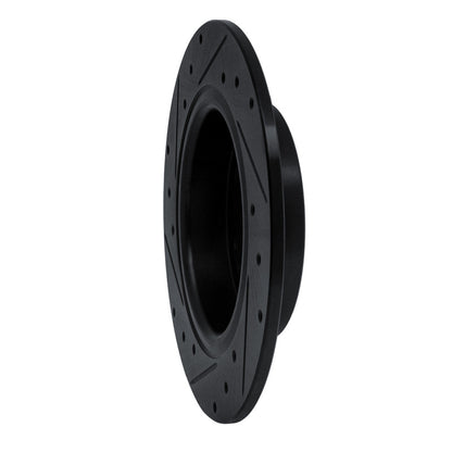 R1 Concepts R1 16-16 Honda CR-Z Rear Right Drilled & Slotted Black Brake Rotor