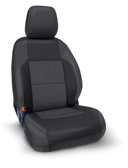 PRP Seats PRP 2016+ Toyota Tacoma Front Seat Covers with Electric Seat Adjusters (Pair) - Black/Grey
