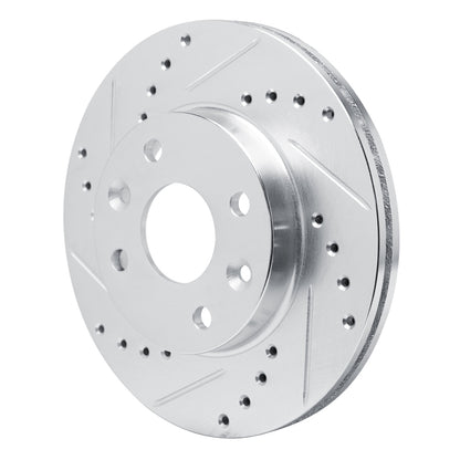 R1 Concepts R1 94-00 Kia SPECTRA Front Left Drilled & Slotted Silver Brake Rotor
