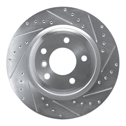 R1 Concepts R1 06-15 BMW 335XI Rear Right Drilled & Slotted Silver Brake Rotor
