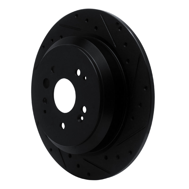 R1 Concepts R1 14-16 Acura MDX Rear Right Drilled & Slotted Black Brake Rotor