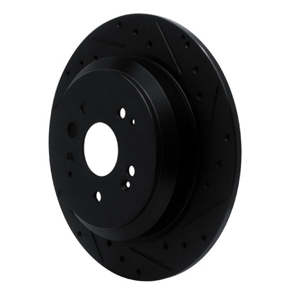 R1 Concepts R1 14-16 Acura MDX Rear Right Drilled & Slotted Black Brake Rotor