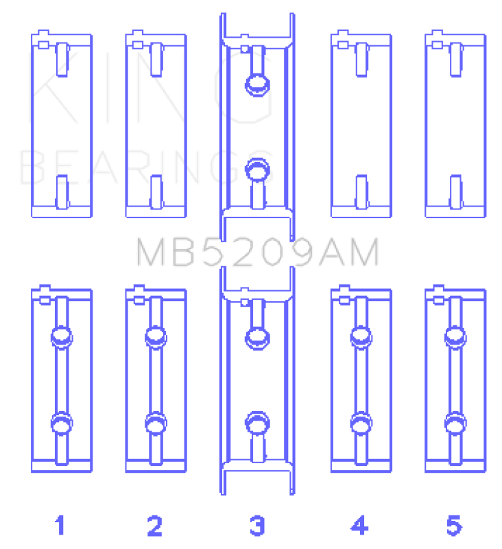 King Engine Bearings Mitsubishi 4G63/64/DOHC (Size +1.0mm) Main Bearing Set