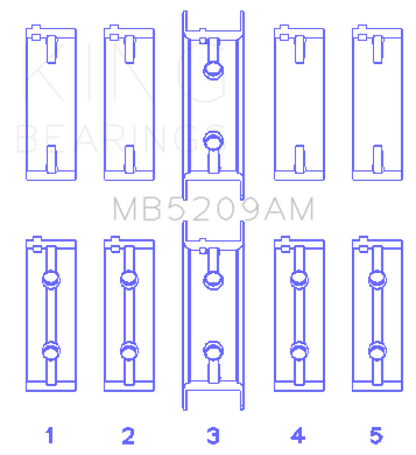 King Engine Bearings Mitsubishi 4G63/64/DOHC (Size +1.0mm) Main Bearing Set
