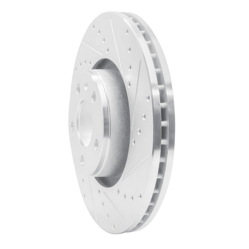 R1 Concepts R1 05-11 Audi A6 Quattro Front Right Drilled & Slotted Silver Brake Rotor