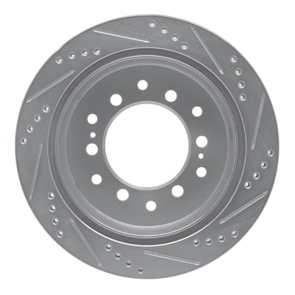 R1 Concepts R1 01-09 Lexus GX470 Rear Left Drilled & Slotted Silver Brake Rotor