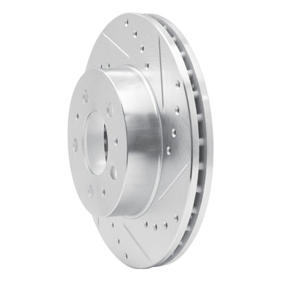 R1 Concepts R1 95-97 Ford Crown Victoria Front Right Drilled & Slotted Silver Brake Rotor
