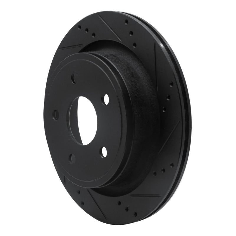 R1 Concepts R1 02-24 Chrysler ASPEN Rear Right Drilled & Slotted Black Brake Rotor
