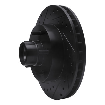 R1 Concepts R1 69-96 Buick Riviera Front Left Drilled & Slotted Black Brake Rotor
