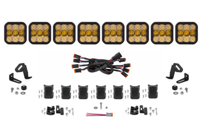 Diode Dynamics SS5 Sport Universal CrossLink 8-Pod Lightbar - Yellow Combo
