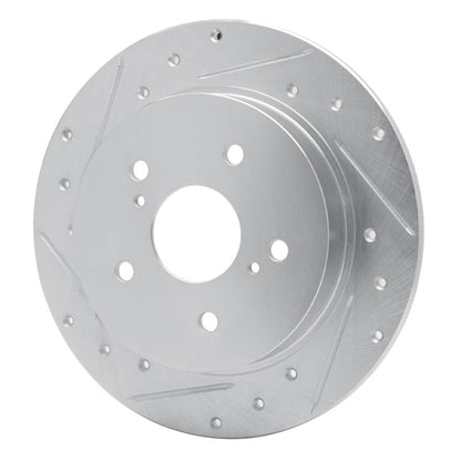 R1 Concepts R1 07-14 Suzuki SX4 Rear Left Drilled & Slotted Silver Brake Rotor