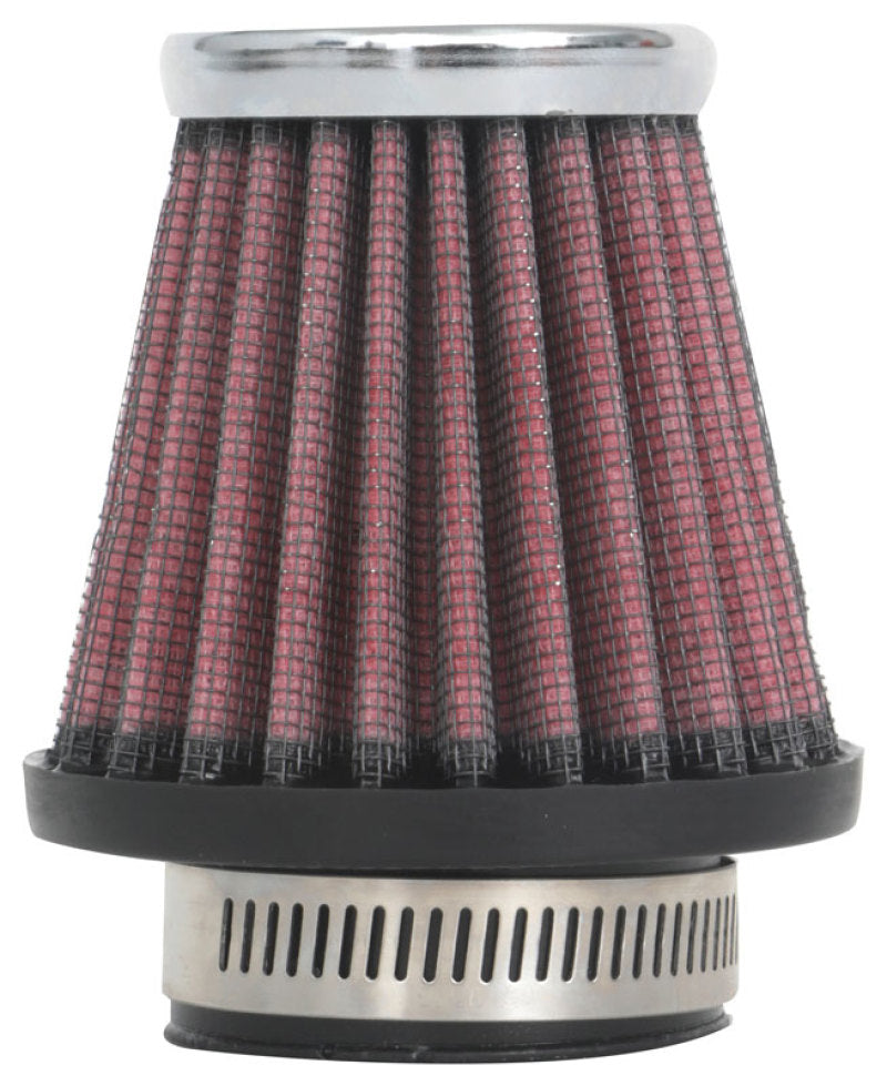 K&N Engineering K&N Universal Round Tapered Chrome Filter 1.563in Flange ID x 3in Base OD x 2in Top OD x 3in H