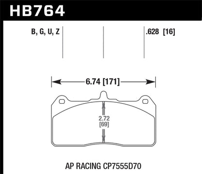Hawk Performance Hawk AP Racing CP7555D70 DTC-60 AP Racing Brake Pads