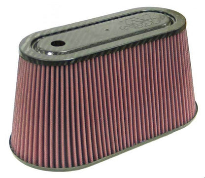 K&N Engineering K&N Universal Air Filter with Carbon Fiber Top & Base-6in Base O/S W x 3.938in Top O/S W x 6in H