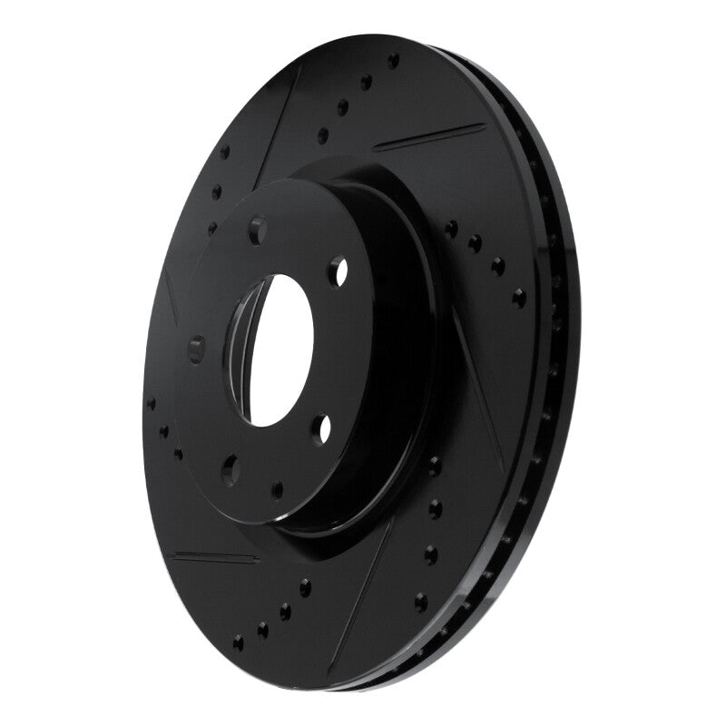 R1 Concepts R1 14-24 Mazda 3 Front Left Drilled & Slotted Black Brake Rotor