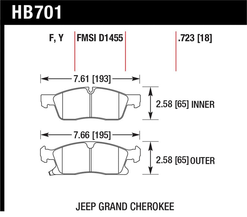 Hawk Performance Hawk 11-12 Dodge Durango / 11-12 Jeep Grand Cherokee Perf Ceramic Front Street Brake Pads