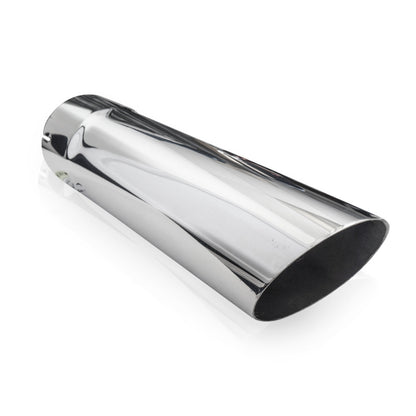 Stainless Works Single Wall Slash Cut Exhaust Tip - 3 1/2in Body 3in ID Inlet