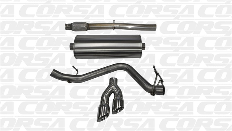 CORSA Performance Corsa 14-19 GMC Sierra/Chevy Silv 1500 Crew Cab/Std. Bed 5.3L V8 Polished  Single Side