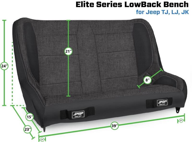 PRP Seats PRP Jeep Wrangler TJ/LJ/JK Elite Series Suspension Bench Seat