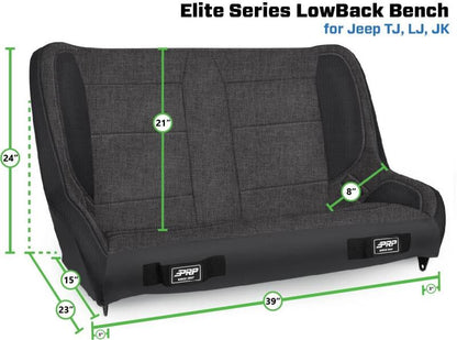 PRP Seats PRP Jeep Wrangler TJ/LJ/JK Elite Series Suspension Bench Seat