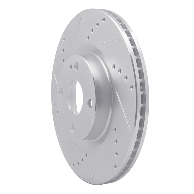 R1 Concepts R1 2016-2025 Fiat 124 Spider Front Left Drilled & Slotted Silver Brake Rotor