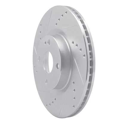 R1 Concepts R1 2016-2025 Fiat 124 Spider Front Left Drilled & Slotted Silver Brake Rotor
