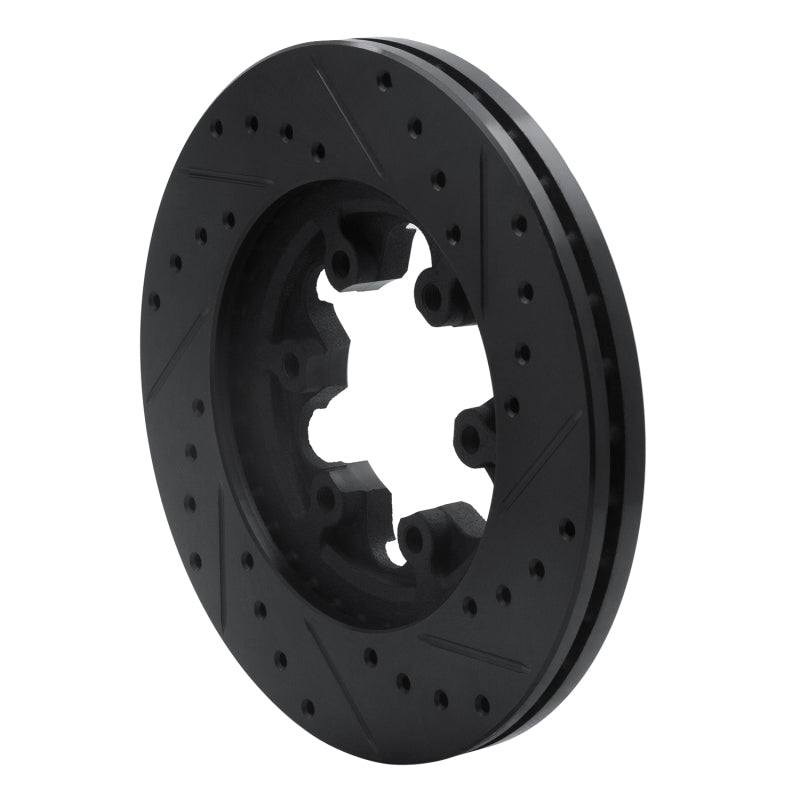 R1 Concepts R1 04-08 Chevrolet Colorado Front Left Drilled & Slotted Black Brake Rotor