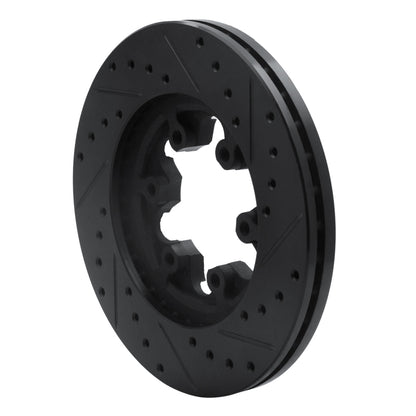 R1 Concepts R1 04-08 Chevrolet Colorado Front Left Drilled & Slotted Black Brake Rotor