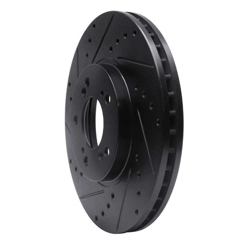 R1 Concepts R1 99-04 Acura RL Front Left Drilled & Slotted Black Brake Rotor