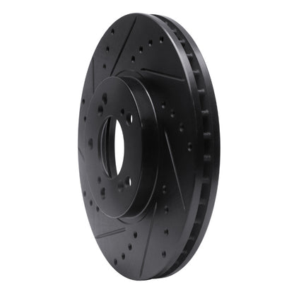 R1 Concepts R1 99-04 Acura RL Front Left Drilled & Slotted Black Brake Rotor