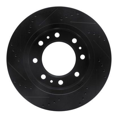 R1 Concepts R1 06-11 Cadillac DTS Front Right Drilled & Slotted Black Brake Rotor