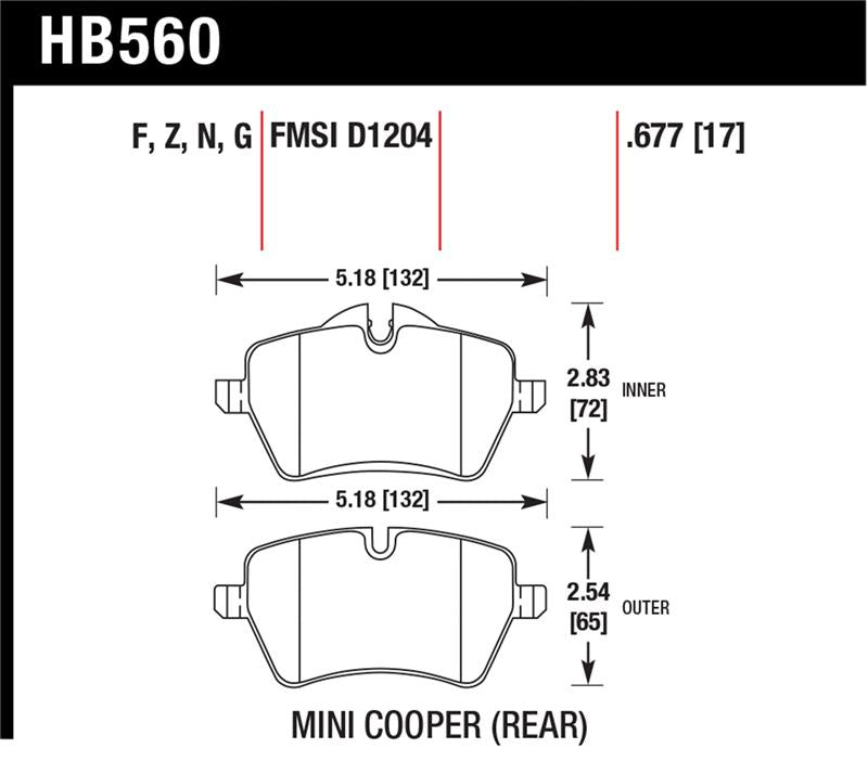 Hawk Performance Hawk 05-06 JCW R53 Cooper S & 07+ R56 Cooper S HPS Street Front Brake Pads