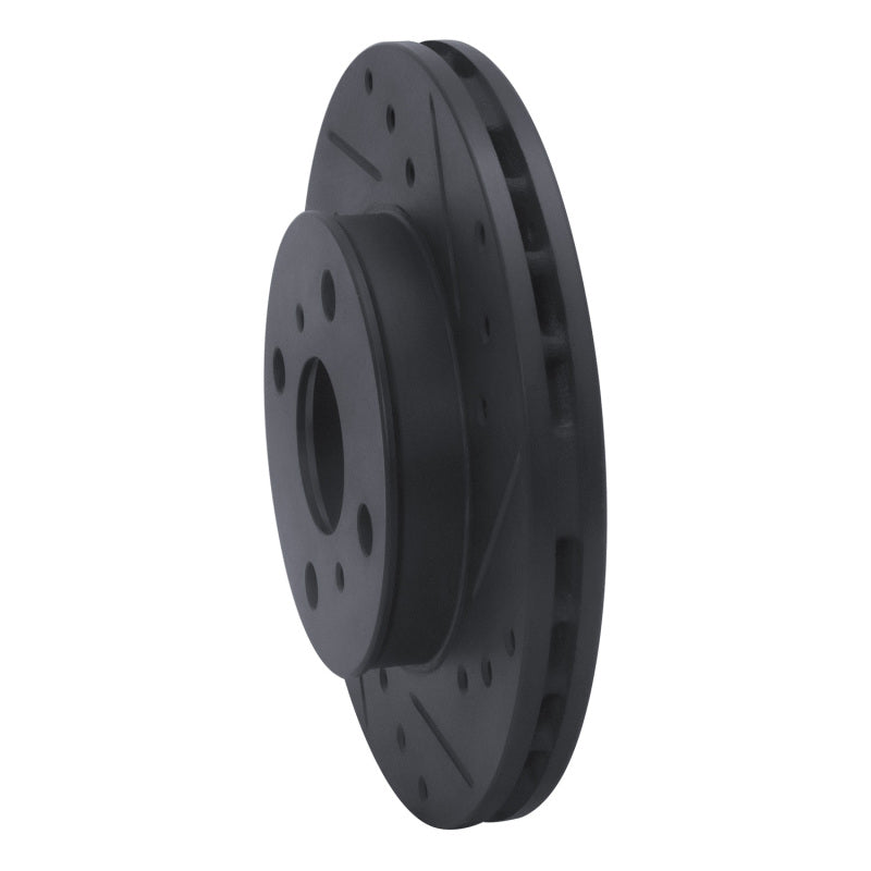 R1 Concepts R1 90-91 Toyota Celica Front Right Drilled & Slotted Black Brake Rotor