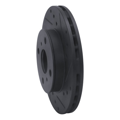 R1 Concepts R1 90-91 Toyota Celica Front Right Drilled & Slotted Black Brake Rotor