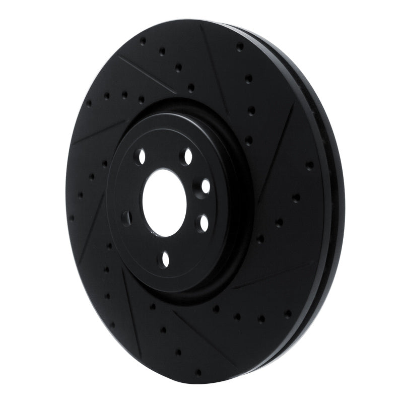 R1 Concepts R1 2017-2020 Jaguar F-Pace Front Right Drilled & Slotted Black Brake Rotor