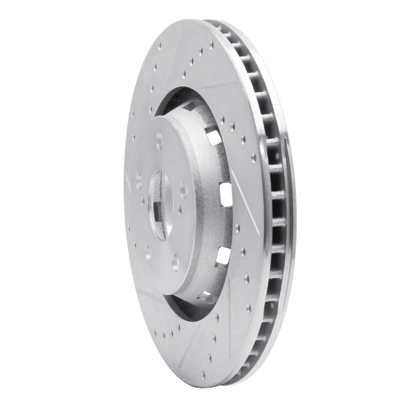 R1 Concepts R1 09-15 Toyota Venza Front Left Drilled & Slotted Silver Brake Rotor