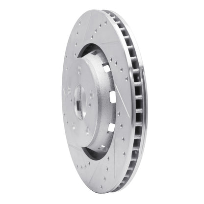 R1 Concepts R1 09-15 Toyota Venza Front Left Drilled & Slotted Silver Brake Rotor