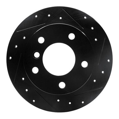 R1 Concepts R1 96-02 BMW Z3 Rear Right Drilled & Slotted Black Brake Rotor