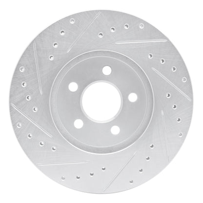 R1 Concepts R1 95-06 Chrysler Cirrus Front Right Drilled & Slotted Silver Brake Rotor