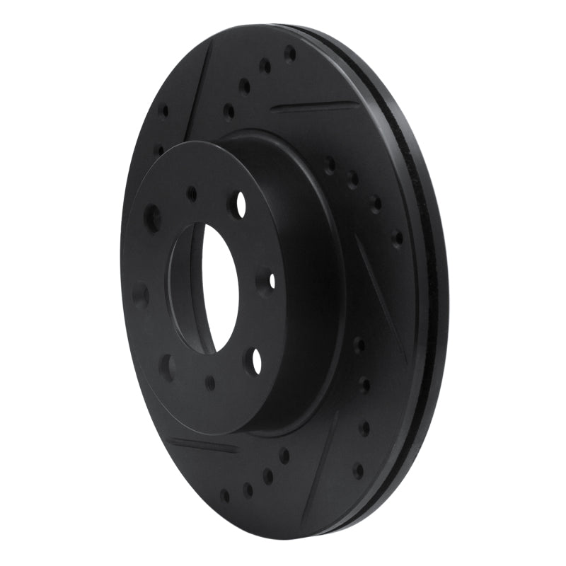 R1 Concepts R1 84-90 Honda Accord Hatchback Front Left Drilled & Slotted Black Brake Rotor